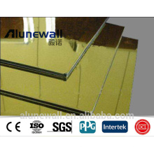 Alunewall SGS certificat Miroir finition ignifuge Aluminium Composite Panel acp aluminium bond